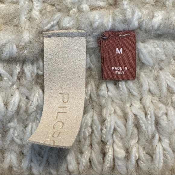 Anthropologie Pilcro Crewneck Pullover Sweater Pink Wool Stripe Chunky Knit - Picture 6 of 8